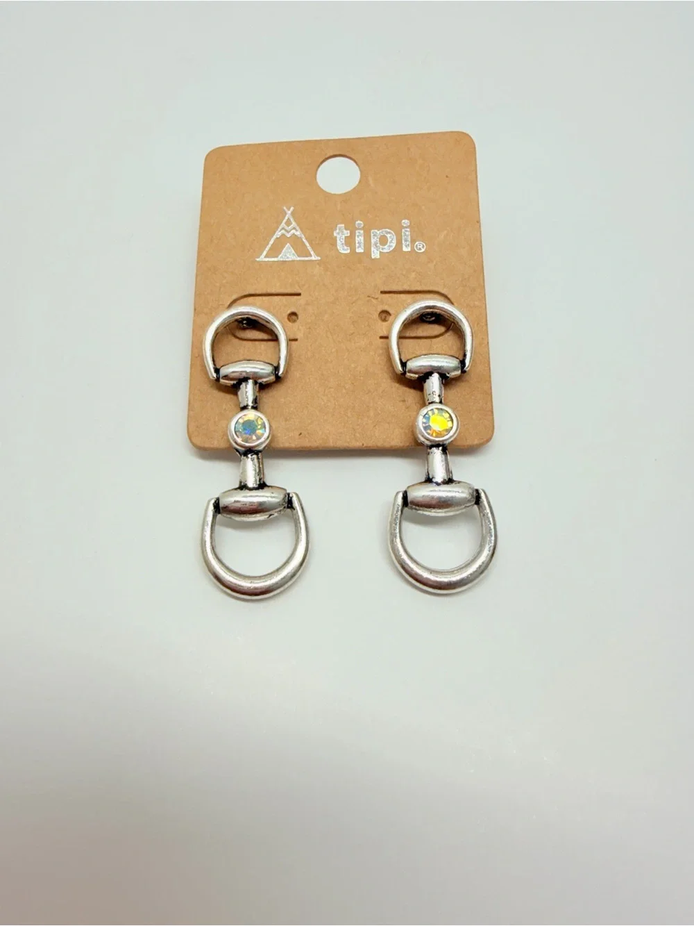 Silver Dangle Horsebit Earrings - Women Jewelry